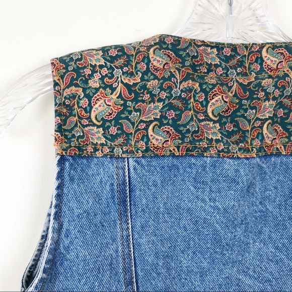 Vintage Paris Blues Patchwork Denim Jean Vest S - Picture 4 of 11